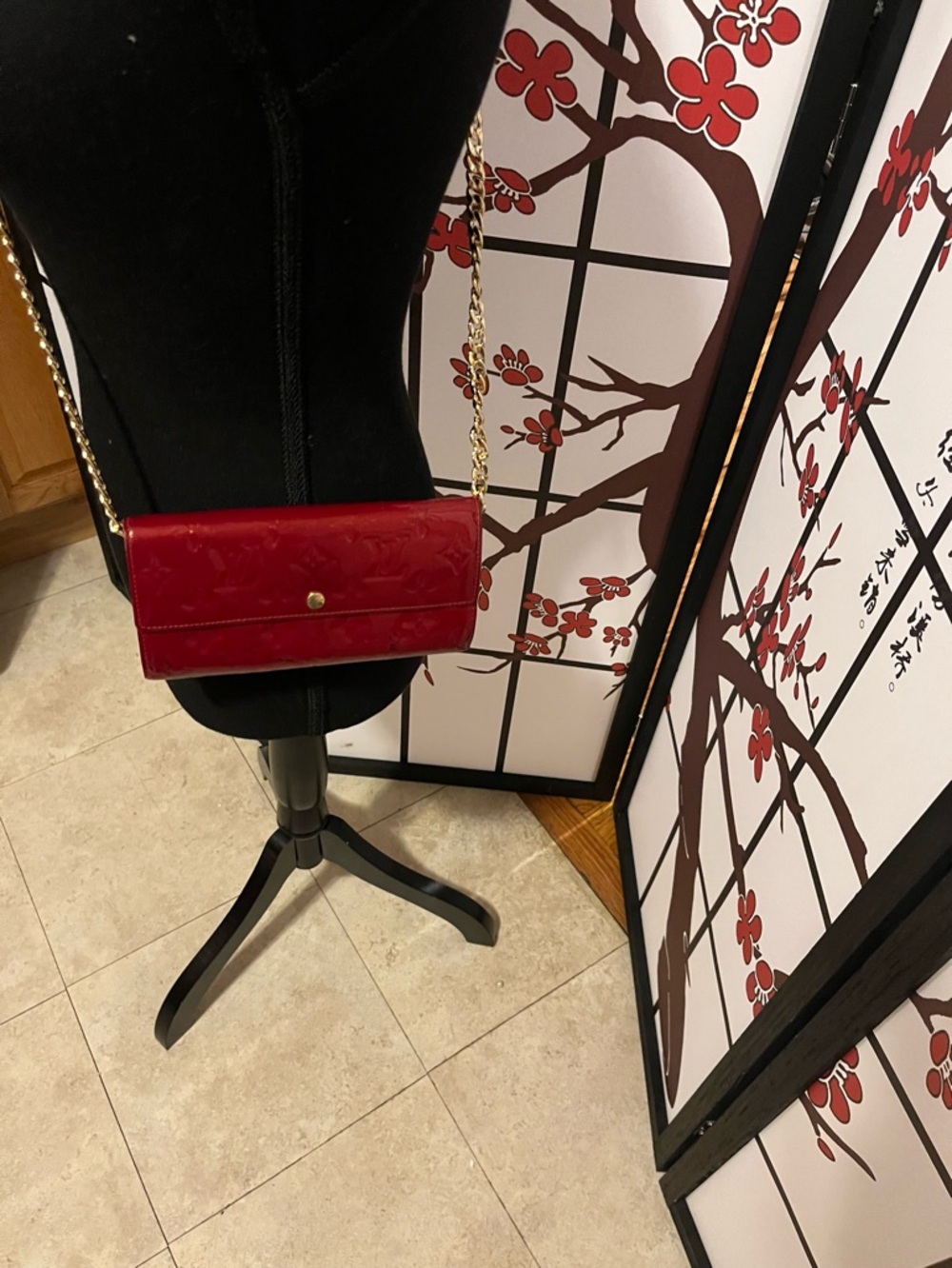 Louis Vuitton, red patent leather wallet